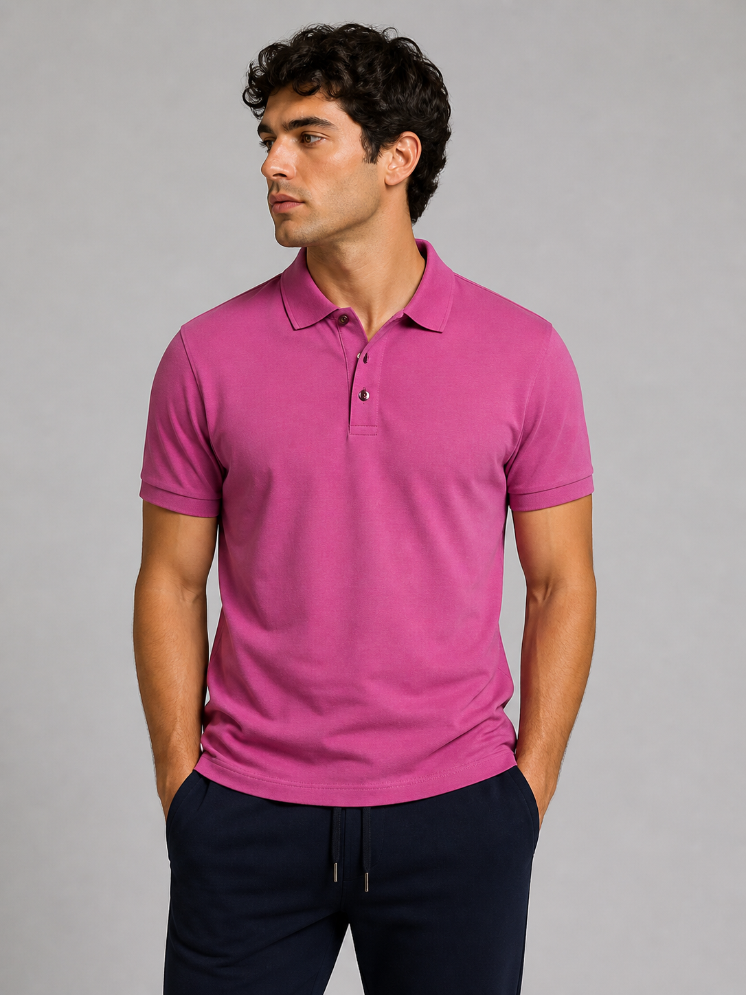 Off.342.PE2026M - PURPLE POLO SHIRT - MINIMAL ID