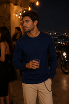 Off.413.AFE6ML010359U - NAVY LINEN JUMPER