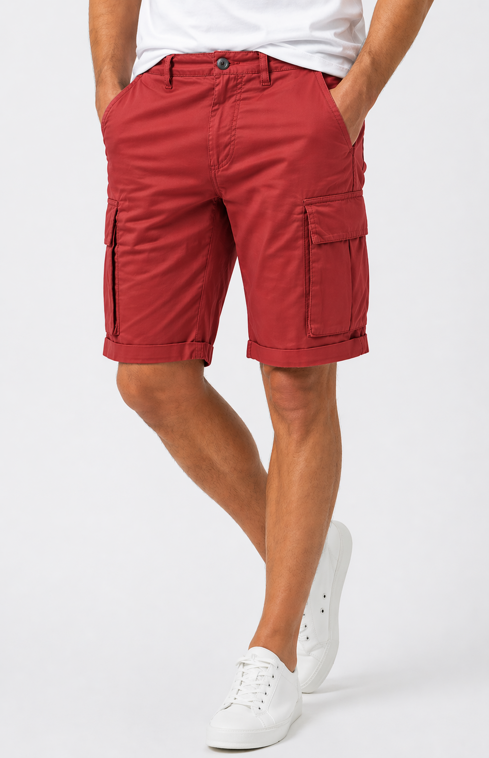 Off.401.RVE5BR010749U - RED BERMUDA SHORTS
